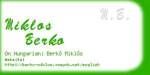 miklos berko business card